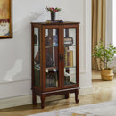 Curio Cabinet Lighted Curio Diapaly Cabinet With Adjustable Shelves And Mirrored Back Panel, Tempered Glass Doors (3 Tier), (E26 Light Bulb Not Included) by Unique Piece Furniture