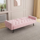 Sofa Bed With Nail Head Trim And Cup Holders - Pink by HouseOfZazla