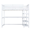 Loft Bed With Storage Shelves And Under Bed Desk by Unique Piece Furniture