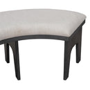 5-Piece Dining Table Set, 44" Round Dining Table with Curved Bench & Side Chairs for 4-5 People for Dining Room and Kitchen (Grey)