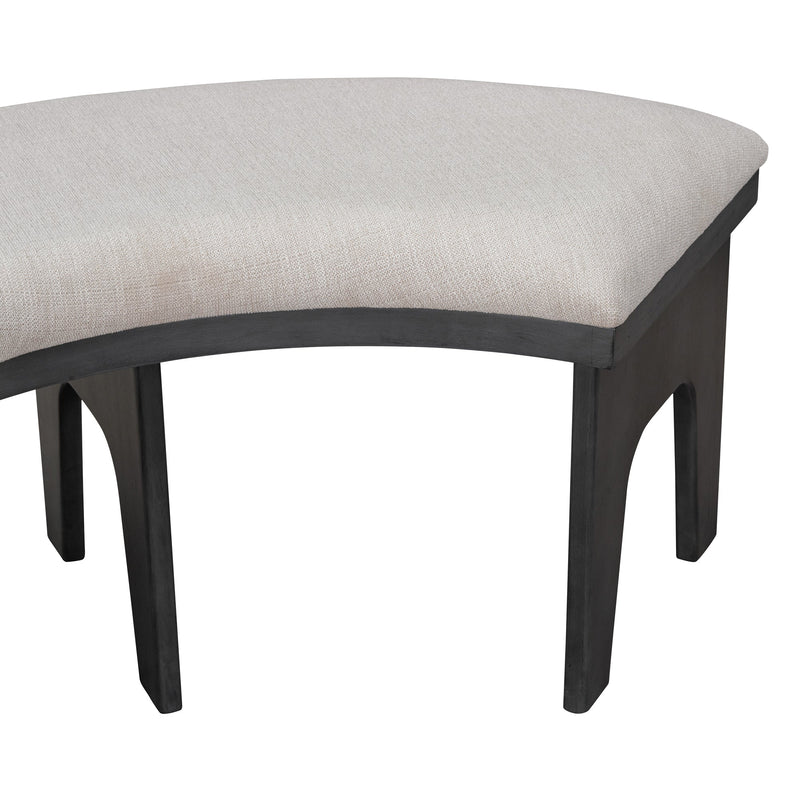 5-Piece Dining Table Set, 44" Round Dining Table with Curved Bench & Side Chairs for 4-5 People for Dining Room and Kitchen (Grey)