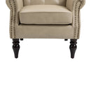 Modern Accent Chair Lounge Chair with Sturdy Wood Legs in Camel PU Leather