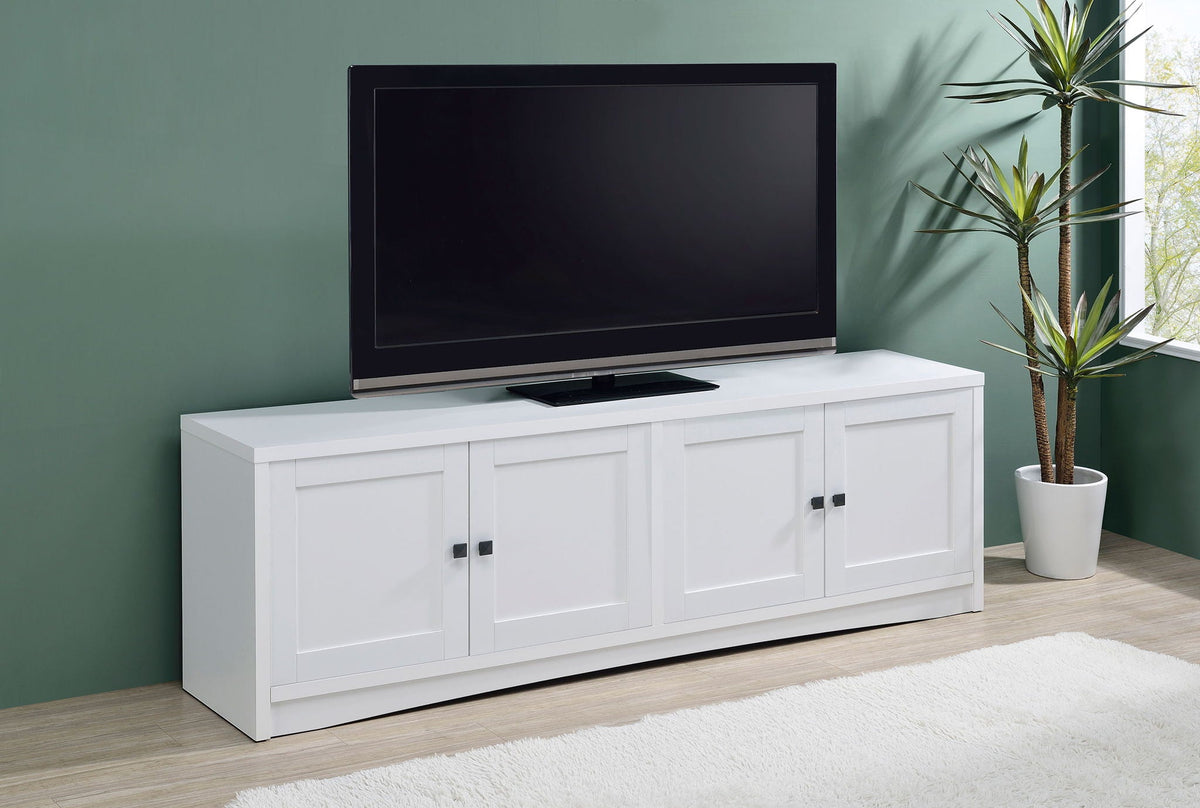 Laughlin 4-door Engineered Wood 78-inch TV Stand White, photo 3 of 7