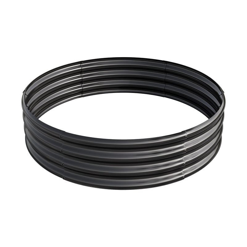 47.24x11.4" Tall Round Raised Garedn Bed,Metal Raised Beds for Vegetables, Outdoor Garden Raised Planter Box, Backyard Patio Planter Raised Beds for Flowers, Herbs, Fruits Black