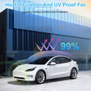 UV Protection Sunshade Roof Fit For Tesla Model Y Sunroof Window Installation Heat Blocking Anti-Sag Sunroof Shade Foldable Portable UV Reflector Fit