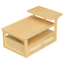 Coffee Table With 1 Storage Shelf, 2 Tabletops And 1 Rattan Drawer by HouseOfZazla