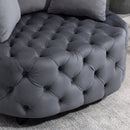 Accent Chair / Classical Barrel Chair for living room / Modern Leisure Chair (Grey)