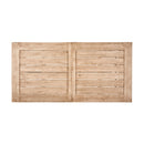 Outdoor Weather Resistant Dining Table With Slat Panel Design - Natural / Gray
