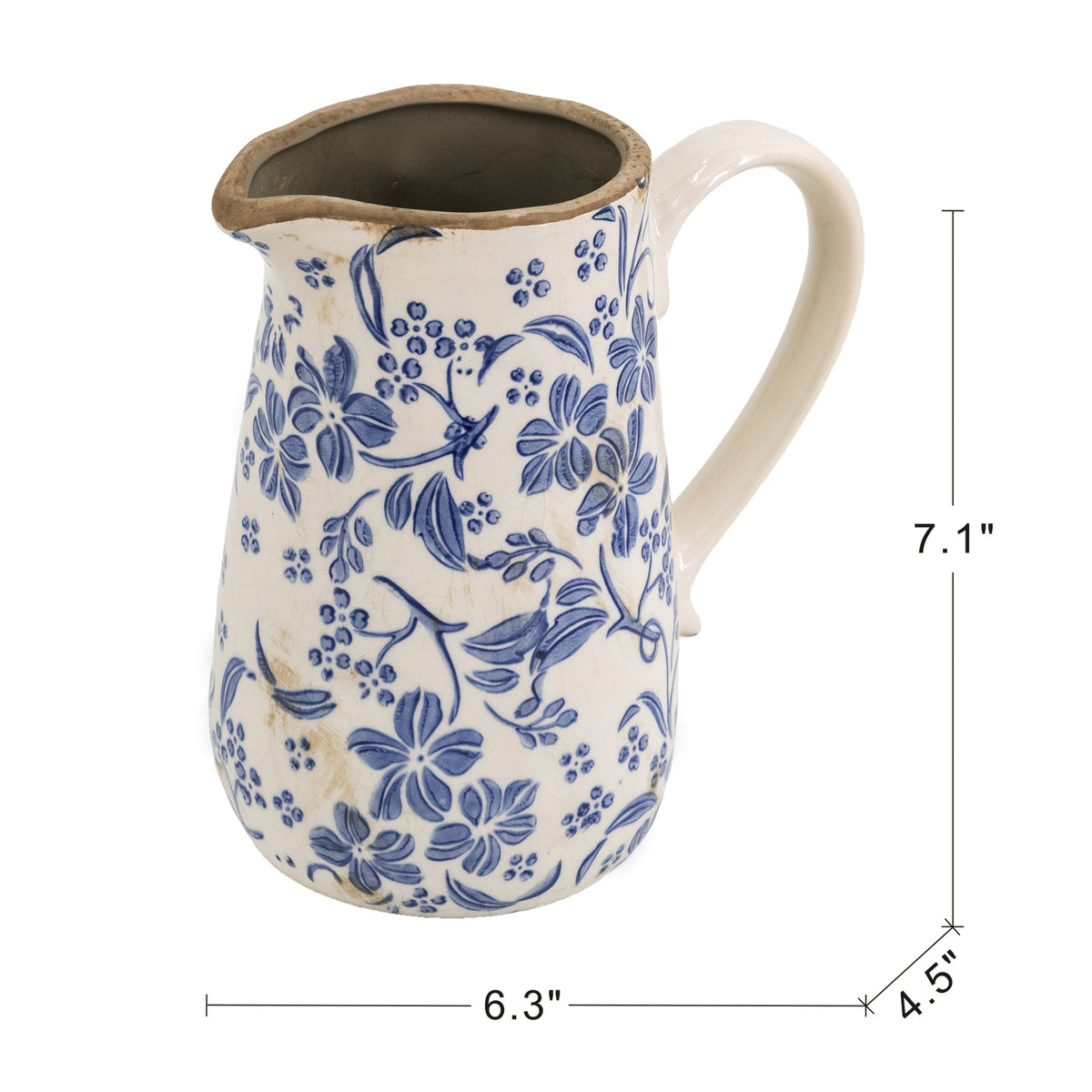 Ceramic Pitcher Vase With Handle, photo 5 of 8
