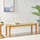 Angie Bench Outdoor Seating Acacia Wood Faux Rattan - Teak