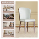 Dining Chair With Carbon Steel Legs, Comfortable Seating, (Set of 2) - White by HouseOfZazla