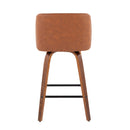 Toriano - Mid Century Modern Fixed Height Counter Stool & Square Footrest (Set of 2) by Unique Piece Furniture