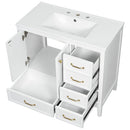 Elegant Vintage Bathroom Vanity With Sink and Soft Closing Drawers by HouseOfZazla
