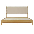 Premium Rubber Wood Platform Bed Frame, Queen Size with Headboard by HouseOfZazla