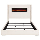 Tisdall Upholstered Eastern King Flame Visualizer Bed Cream