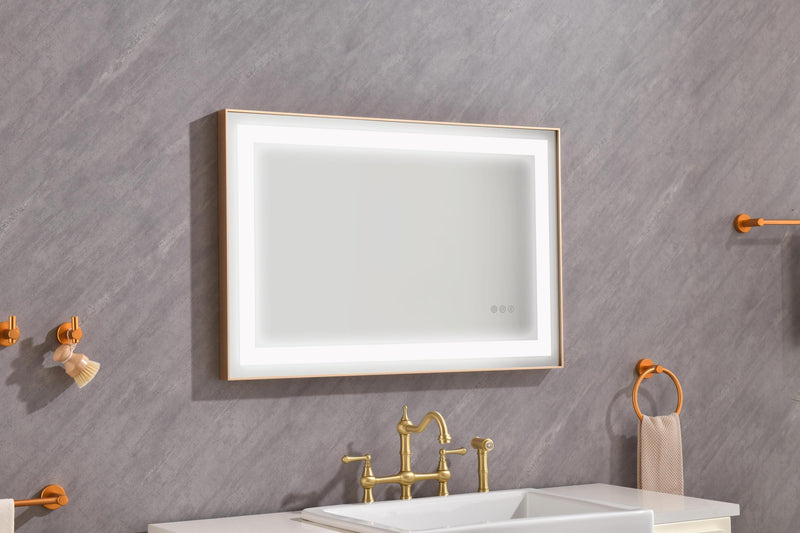 36x24 LED Lighted Bathroom Wall Mounted Mirror with High Lumen+Anti-Fog Separately Control