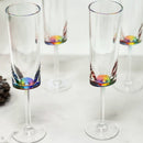 Halo - Oval Unbreakable Plastic Champagne Flutes Acrylic Wedding Glasses, 4Oz Capacity (Set of 4) - Clear by HouseOfZazla
