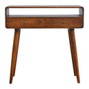 Curved Chestnut Console Table by Unique Piece Furniture