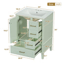24.8" Bathroom Vanity with Ceramic Sink, Modern Freestanding Cabinet