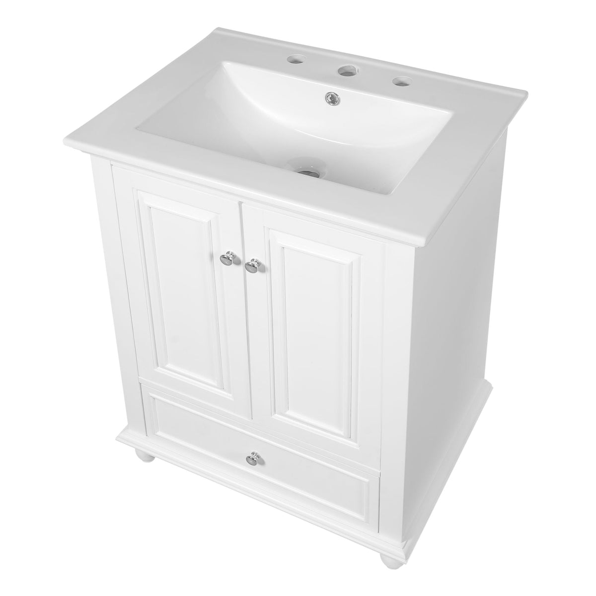 Modern Bathroom Vanity With Sink, Cabinet With Drawer And Dividers, Rectangular Storage Unit, photo 2 of 40