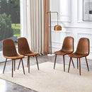 (Set of 4) Backrest AndTransfer Legs Chairs Adding A Touch Of Elegance To Minimalist And Scandinavian Style Homes - Walnut by HouseOfZazla