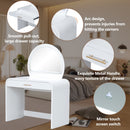 Makeup Vanity Table With Mirror Touch Screen Lighted Mirror, Dressing Table With Drawer For Bedroom - White by HouseOfZazla