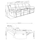 Divine - 5 Piece Power Reclining Home Theater Seating Set With Memory Foam Cushions And Storage Consoles by HouseOfZazla