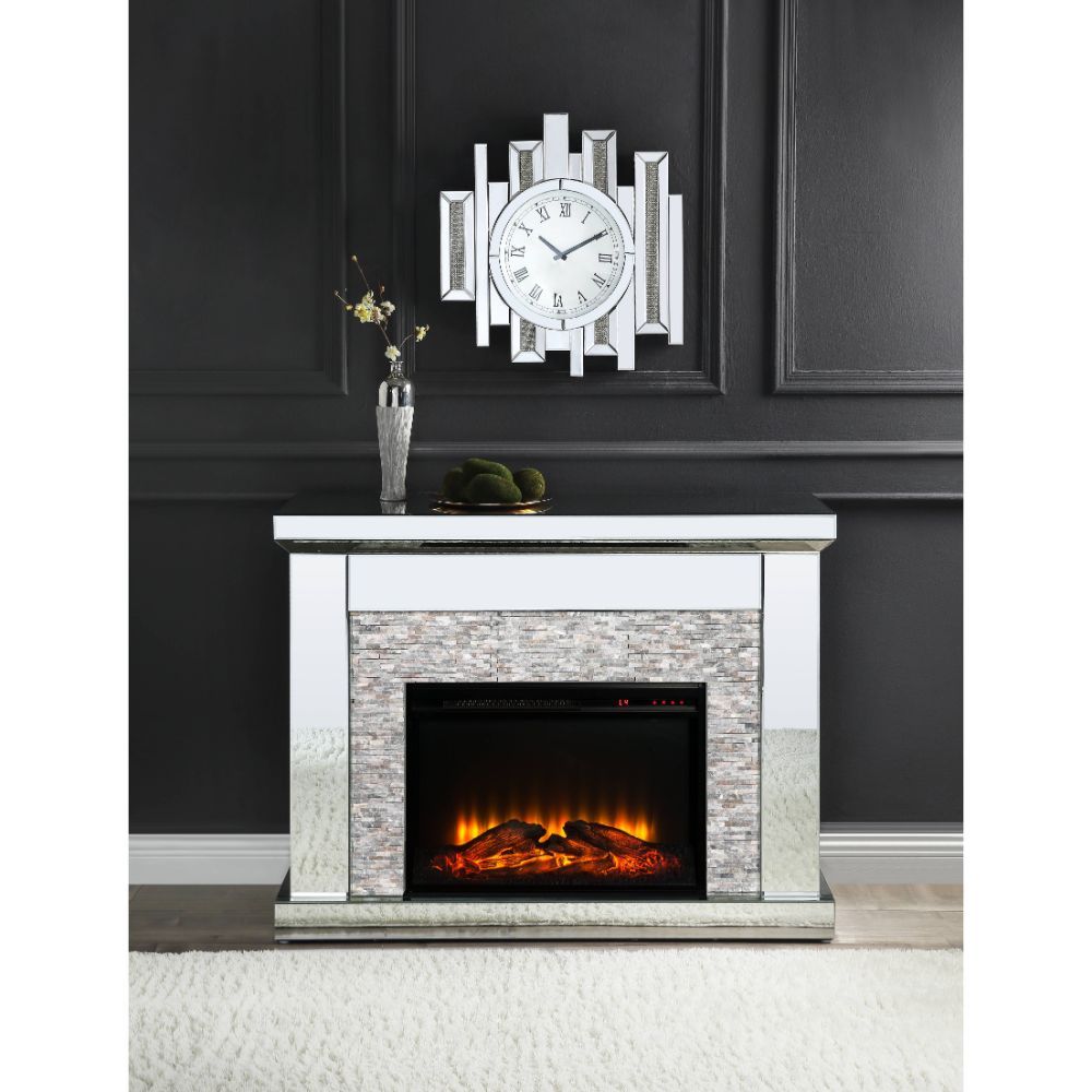 Laksha - Fireplace - Mirrored & Stone, photo 3 of 6