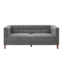 Modern 3 Seater Sofa Upholstered Couch with Curved Armrests