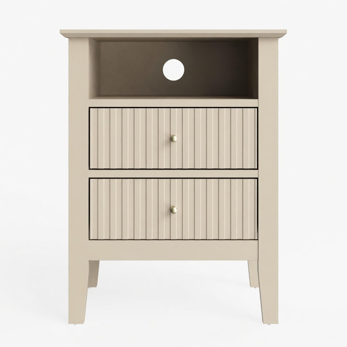 Fluted Nightstand With 2 Drawers, photo 5 of 40