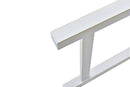Outdoor Garden Patio Bench With Backrest And Armrest, Slatted Seat For Park, Yard & Porch, Balcony, Accommodates 2 - 3 People - White by HouseOfZazla