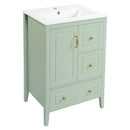 Retro Bathroom Vanity With Sink, Soft Closing Cabinet & Drawers by HouseOfZazla