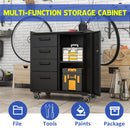 Sturdy Metal Tool Storage Cabinet With Wheels Durable Garage, Office & Home Organizer Steel by HouseOfZazla
