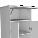 Dresser Closet With Upper Storage Covered With 1 Door, 2 Central Shelves, 1 Tube For Hanging Clothes Covered By 2 Doors, 1 Drawer At The Bottom - White by HouseOfZazla