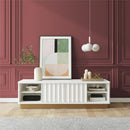 Rene - Scalloped TV Stand For TVs Up To 65" - White by HouseOfZazla