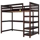 Loft Bed With Storage Shelves And Under Bed Desk by Unique Piece Furniture