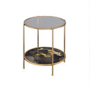 Fiorella - Marble Print Glass Table by Unique Piece Furniture