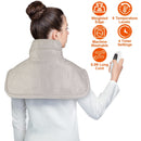 22.4x16.3in Large Weighted Heating Pad for Neck and Shoulders Electric Fast Heating Mat Neck Wrap Cushion Pain Relief with 6 Temperature Settings 4 Ti