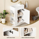 Floating Bathroom Vanity With Resin Basin, Left Side Storage - White by HouseOfZazla