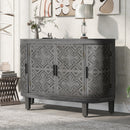Accent Storage Cabinet Sideboard Wooden Cabinet with Antique Pattern Doors for Hallway, Entryway, Living Room, Bedroom