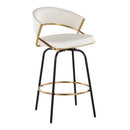 Jie - Fixed Height Contemporary Counter Stool With Swivel Round Footrest (Set of 2) by HouseOfZazla