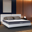 Hybrid Plush Foam Mattress, Soft Polyester Knit Cover, Multi Layer Foam Mattress - White / Gray - King by HouseOfZazla