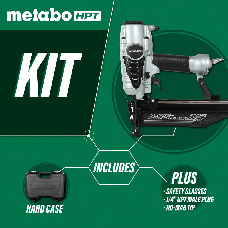 Metabo HPT NT65M2SM 2-1/2 In. 16 Gauge Finish Nailer (with Air Duster)