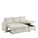 78.5" Sleeper Sofa Bed Reversible Sectional Couch with Storage Chaise and Side storage bag for Small Space Living Room Furniture Set