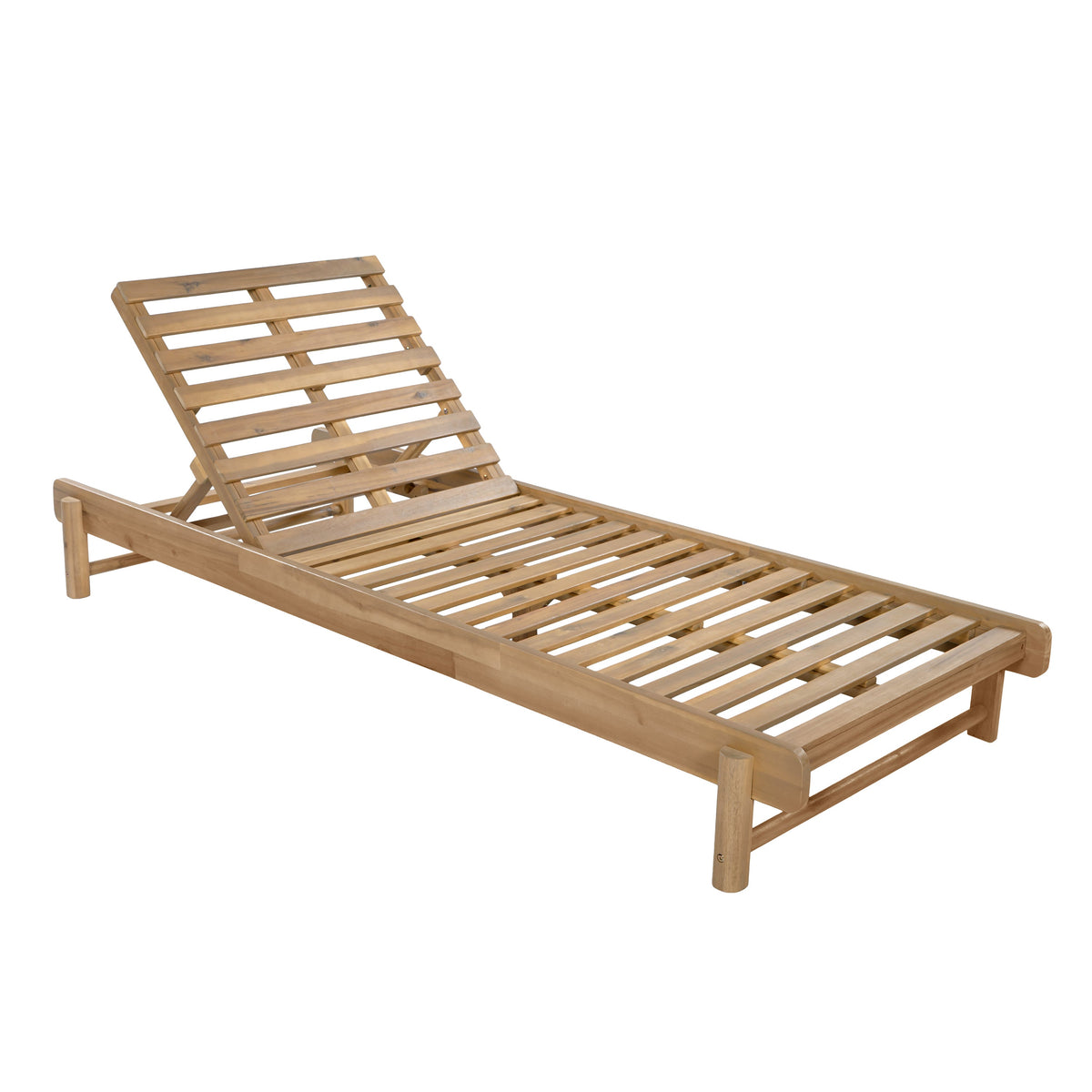 Light Teak Finish Acacia Wood Chaise Lounge Frame, photo 3 of 10