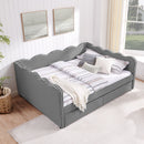 Gingham Daybed With USB Charging Port, Wave-Shaped Design