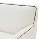 Tolland - Swivel Accent Chair With Antique Brass Nailhead Trim - Cream by HouseOfZazla
