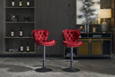 Set of 2 Bar Stools with Powder Footrest and Base