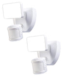 180 Degree LED Motion Sensor and Voice Activated Outdoor Security Flood Light White Finish, 6"H