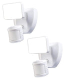 180 Degree LED Motion Sensor and Voice Activated Outdoor Security Flood Light White Finish, 6"H by LampsUSA